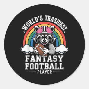 Fantasy Football Loser Trophy Last Place Funny Rac Classic Round Sticker