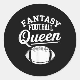 Fantasy Football Queen  Classic Round Sticker