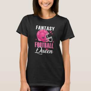 Fantasy Football Queen for Women Crown Winner Cham T-Shirt