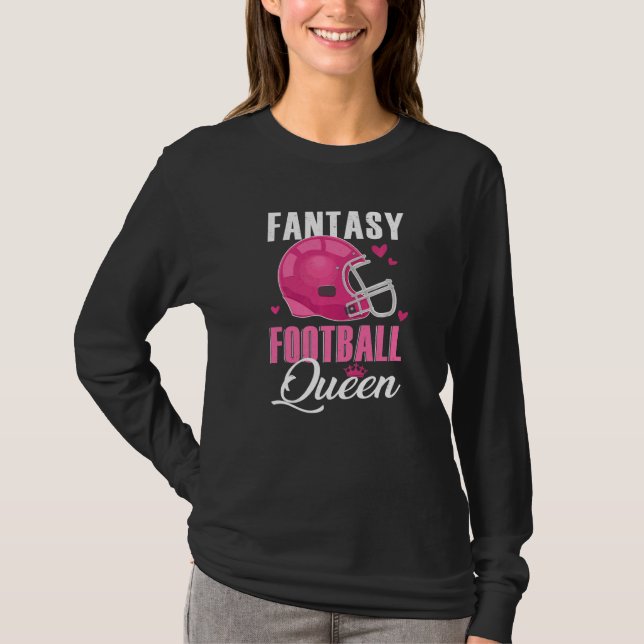 Fantasy Football Queen for Women Crown Winner Cham T-Shirt (Front)