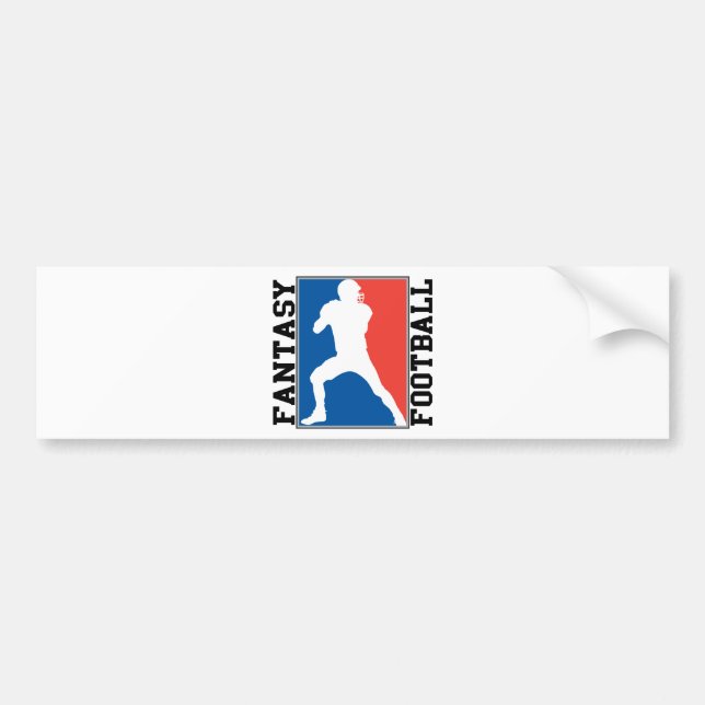 Fantasy Football, red white and blue Logo Bumper Sticker (Front)