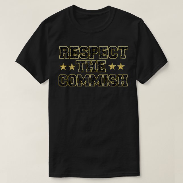 Fantasy Football Respect the Commish Vintage  T-Shirt (Design Front)