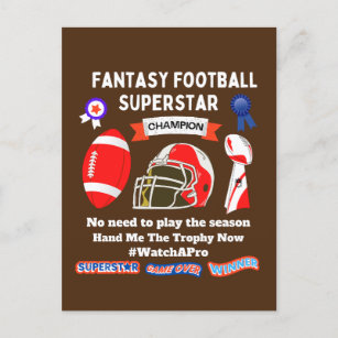 Fantasy football superstar watch a pro   postcard