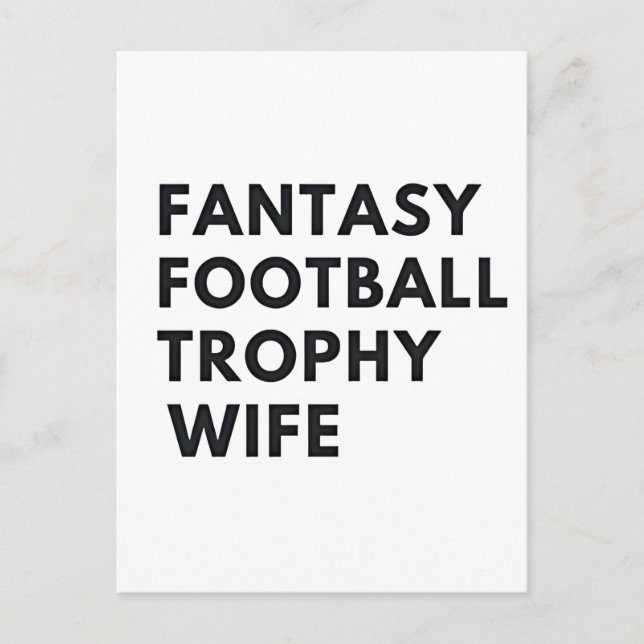 Fantasy Football Trophy Wife Funny Couples  Announcement Postcard (Front)