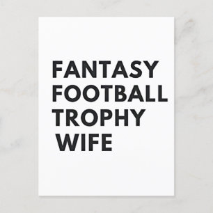 Fantasy Football Trophy Wife Funny Couples Holiday Postcard
