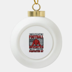 Fantasy Football Vintage Basketball Flag Shirt Des Ceramic Ball Christmas Ornament