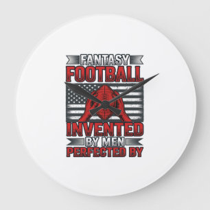 Fantasy Football Vintage Basketball Flag Shirt Des Large Clock