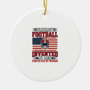 Fantasy Football Women Vintage Sports Shirt_1 Ceramic Tree Decoration
