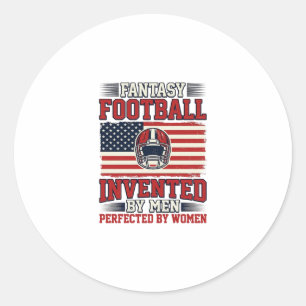 Fantasy Football Women Vintage Sports Shirt_1 Classic Round Sticker