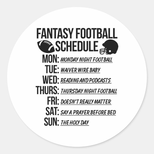 Fantasy Footll Draught Party  Classic Round Sticker (Front)