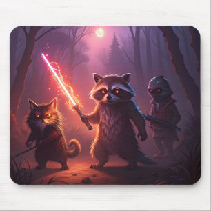 Fantasy Forest Animal Adventure Art Mouse Pad