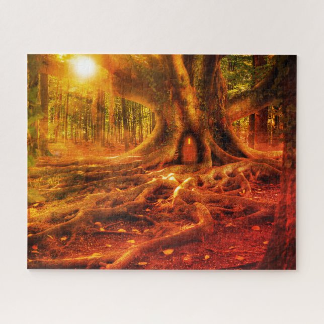 Fantasy forest art jigsaw puzzle, enchanted forest jigsaw puzzle (Horizontal)
