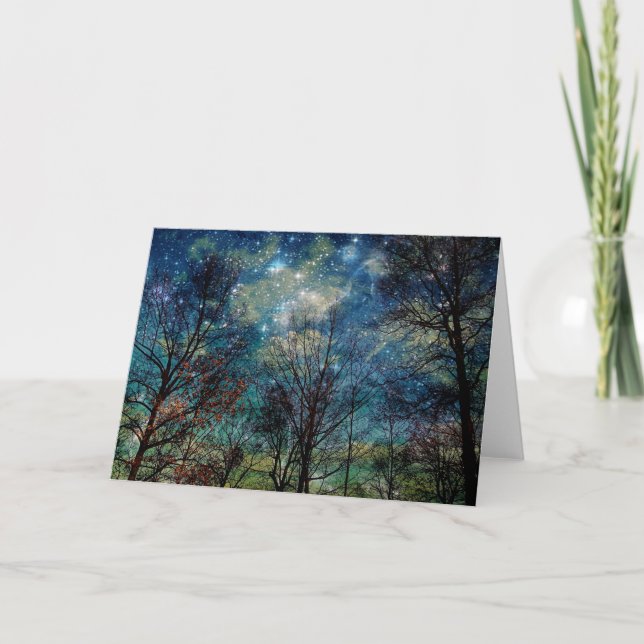 Fantasy Forest Nature Trees Greeting Card (Front)