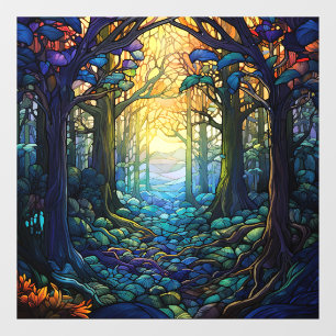 Fantasy Forest Stained Glass Window Cling