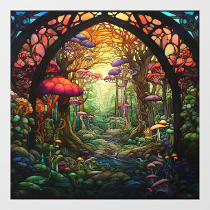 Fantasy Forest Stained Glass Window Cling