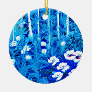 Fantasy Forest with Flowers and Birds Ceramic Tree Decoration