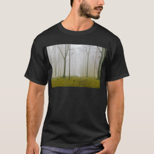 Fantasy forest with fog and yellow foliage T-Shirt