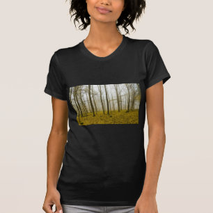 Fantasy forest with fog and yellow leaves T-Shirt