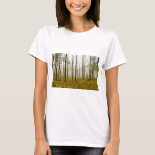 Fantasy forest with fog and yellow leaves T-Shirt