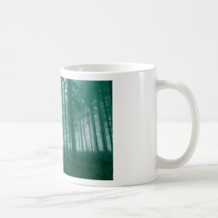 Fantasy forest with fog in Green Coffee Mug