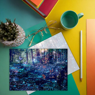 Fantasy Forest Woodland Butterflies Thank You Card