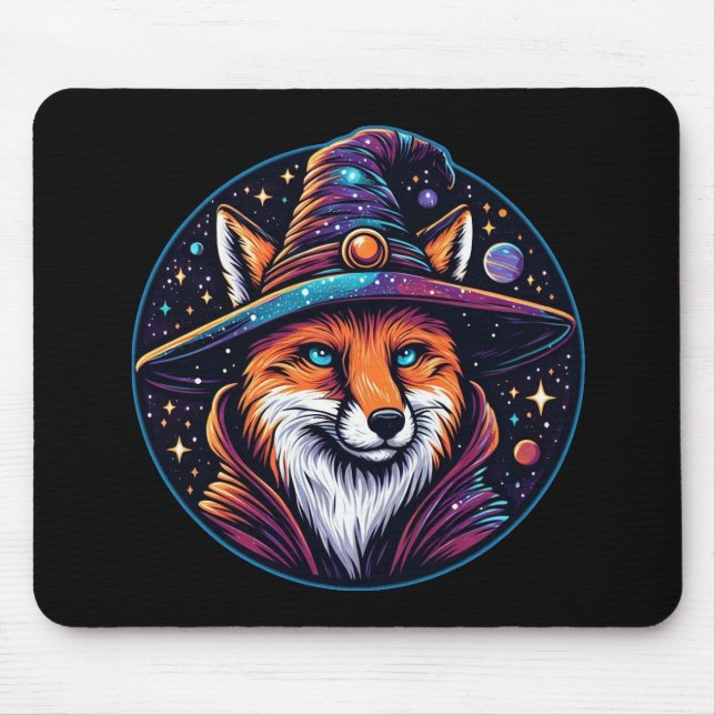 Fantasy Fox - Celestial Wizard Mouse Pad (Front)