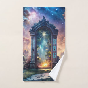 Fantasy Galaxy Portal – Mystical Doorway Hand Towel