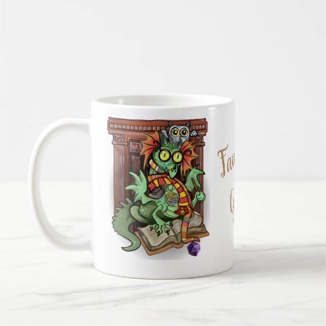Fantasy Geek! Fan Dragon Coffee Mug (Left)