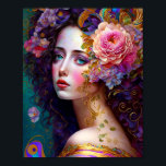 Fantasy Glam Woman Pop Art Poster<br><div class="desc">Fantasy,  Sci-fi & Horror art by The Lunarium.</div>