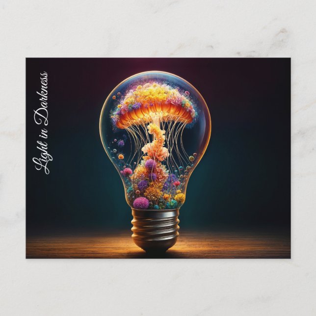 Fantasy glass bulb aquatic luminous creativity postcard (Front)