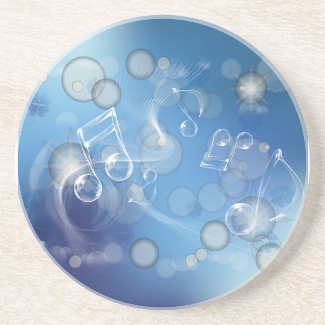 Fantasy Glass Music Notes Coaster (Front)