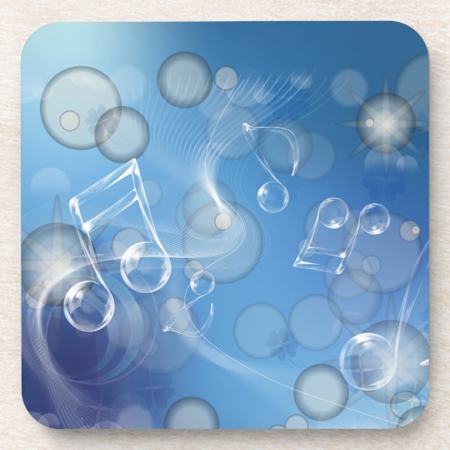 Fantasy Glass Music Notes Coaster (Front)