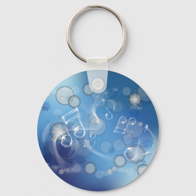 Fantasy Glass Music Notes Key Ring (Front)