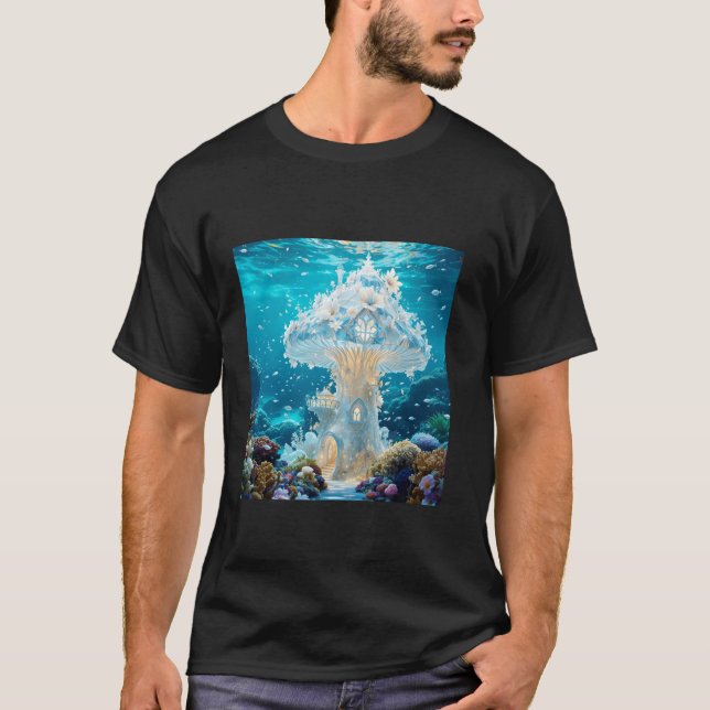 Fantasy Glass Toadstool House T-Shirt (Front)