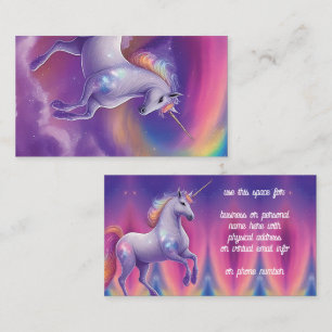 Fantasy Glitter Rainbow Unicorn Cosmic Clouds Business Card