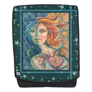 Fantasy Goddess Backpack with Sun Moon and Stars