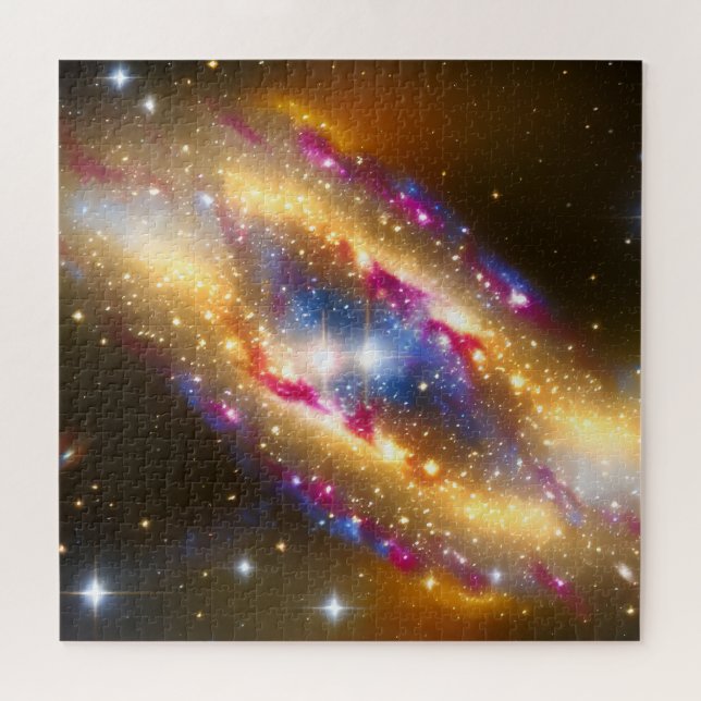 Fantasy Gold Blue and Pink Fun Nebula Image Jigsaw Puzzle (Horizontal)