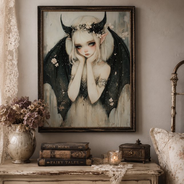 Fantasy Gothic Fairy with Floral Crown Wall Art (Creator Uploaded)