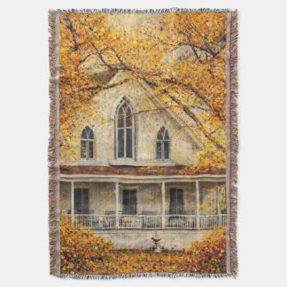 Fantasy Gothic-Revival Carpenter House  Throw Blanket