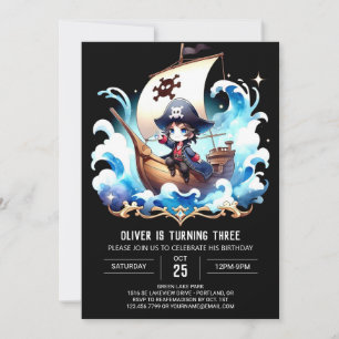 Fantasy Happy Pirate Birthday Invitation