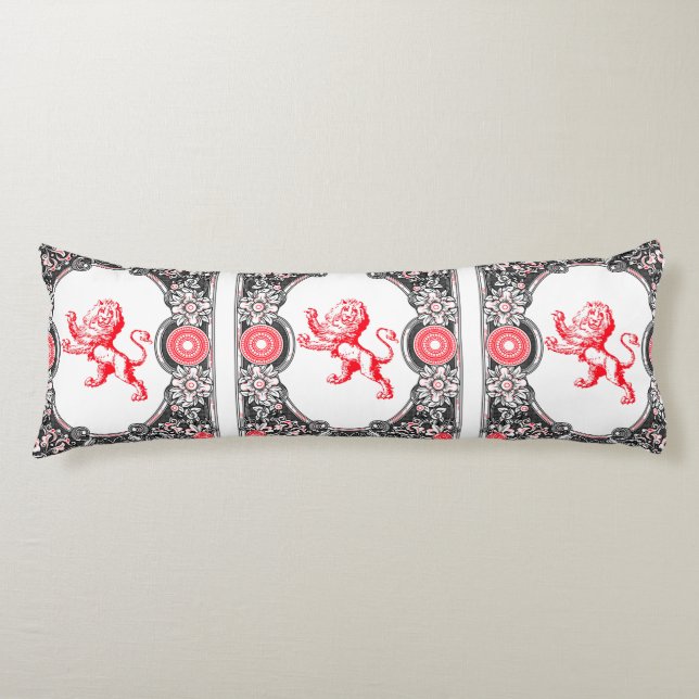 Fantasy Heraldry Lion Frame  on   Body Cushion (Front)