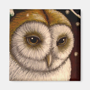 FANTASY HOLIDAY BARN OWL Magnet