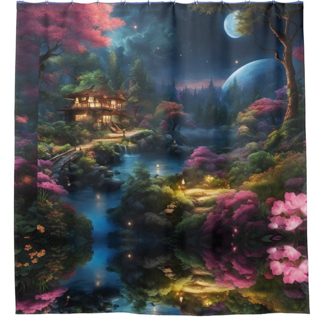 Fantasy Home and Garden Shower Curtain (Front)