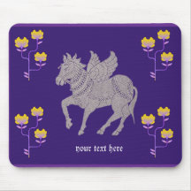 Fantasy horse and flower mousepad valentine's gift