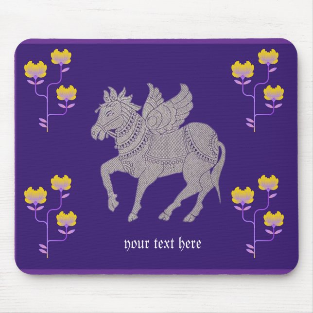 Fantasy horse and flower mousepad valentine's gift (Front)