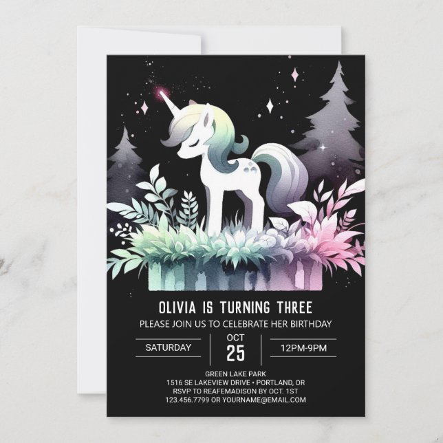 Fantasy Horse Birthday Invitation (Front)