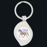 Fantasy Horse Monogram Key Ring<br><div class="desc">All the colours of the rainbow in this magical horse with striped swirls of many hues. Personalise with your name or monogram for a custom key chain. You may change the font and font size if you need more space to fit your name. This item is a wonderful choice for...</div>