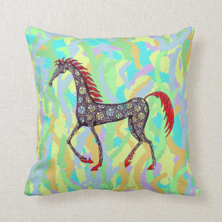 Fantasy horse pen ink drawing pillow design