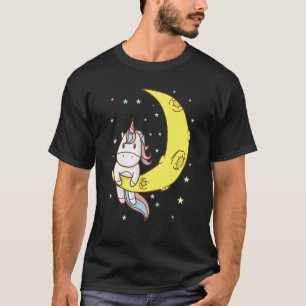 Fantasy Horse Unicorn on the half Moon T-Shirt