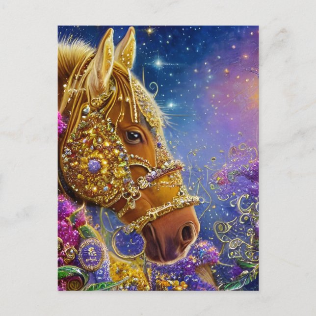Fantasy Horse With Gemstones and Jewels Postcard (Front)